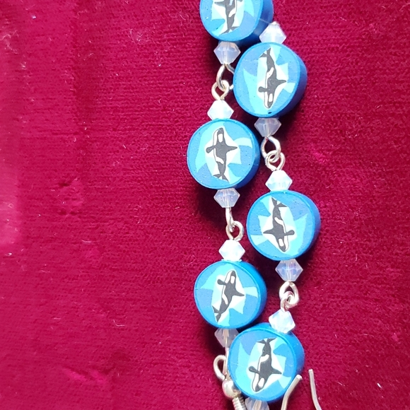 Blue Soft Orca Beats Earrings . - Picture 4 of 6